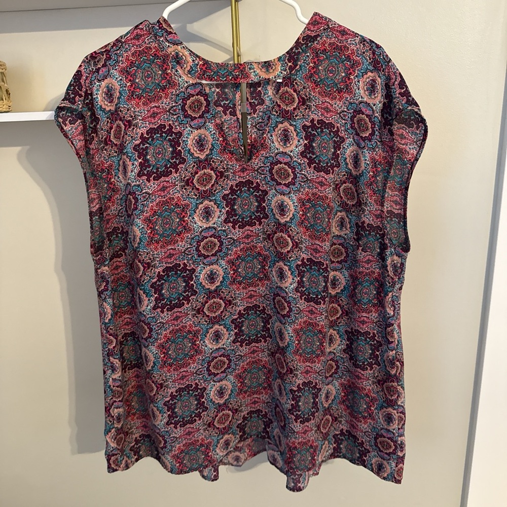DR2 Multicolor Mandala Print Blouse